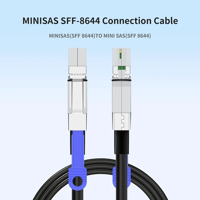 Alt view image 14 of 14 - SAS to Mini SAS Adapter Cable (2 Pack 1M/3.28FT) SFF-8644 to SFF-8644 Storage Extension Cable, High-Speed Data Transfer for HDD/SSD, RAID Arrays, Servers, and Storage Systems