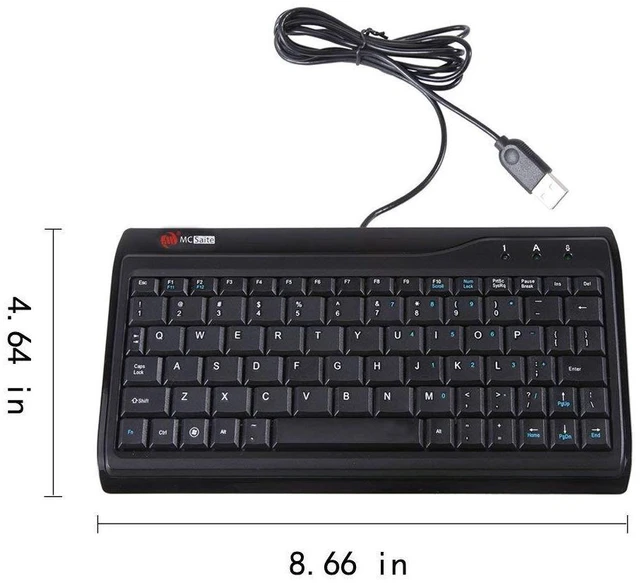 Alt view image 11 of 14 - Super Mini Wired Keyboard, MCSaite Full Size 78 Keys Keypad Small Portable Fit with Professional or Industrial Use for Computer Laptop Mac Notebook