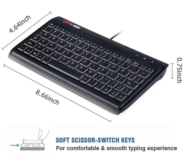 Alt view image 12 of 14 - Super Mini Wired Keyboard, MCSaite Full Size 78 Keys Keypad Small Portable Fit with Professional or Industrial Use for Computer Laptop Mac Notebook
