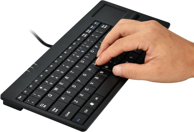 Alt view image 10 of 14 - MCSaite Wired Silm Keyboard with Touchpad - Portable Scissors Foot Structure - USB Port with 1 Hubs Fit with Professional or Industrial Use for Computer Laptop Mac Notebook