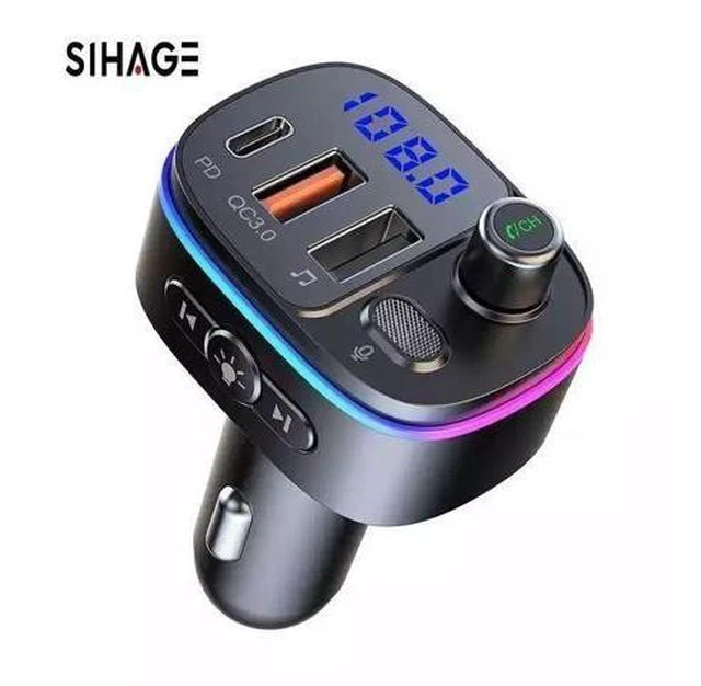 Alt view image 6 of 10 - QC 3.0 Multi Led Light PD Port Car Phone Charger Fast Charging Car BT 5.0 Wireless Stereo MP3 Player FM Transmitter