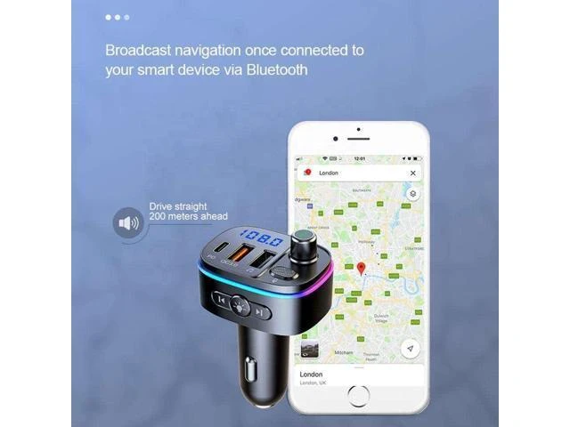Alt view image 8 of 10 - QC 3.0 Multi Led Light PD Port Car Phone Charger Fast Charging Car BT 5.0 Wireless Stereo MP3 Player FM Transmitter