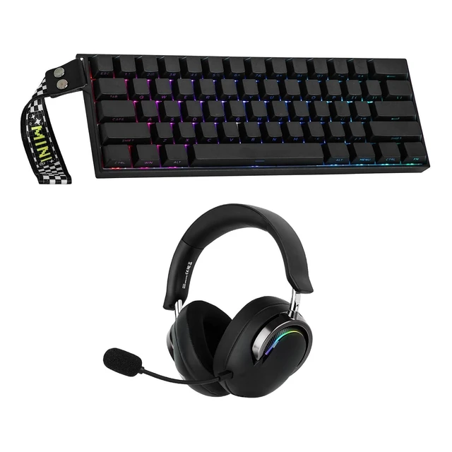 Alt view image 2 of 2 - Aula Mini60 HE PRO Hall Effect Gaming Keyboard with A700 Gaming Headset
