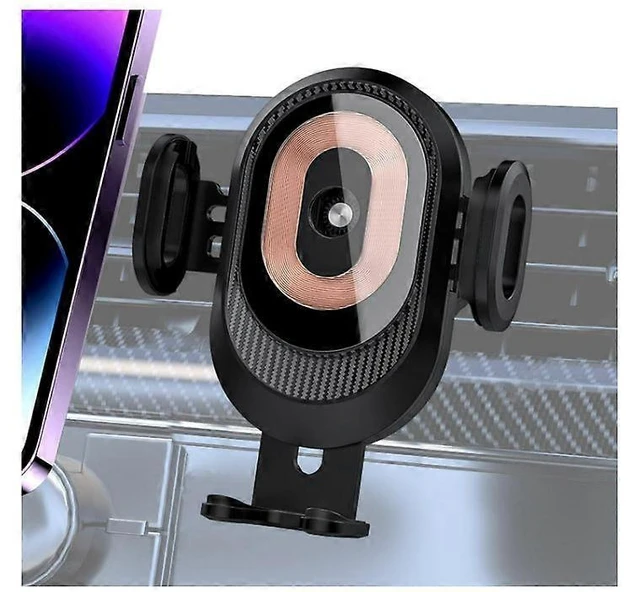 Alt view image 7 of 10 - Ecocleanpath 15W Wireless Car Charger Mount | 360° Auto-Clamping Air Vent Phone Holder, Fast Charging & Adjustable (Black)