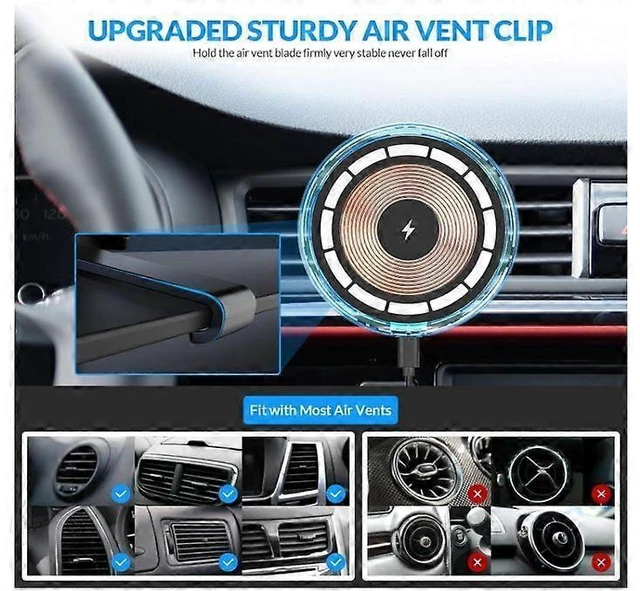 Alt view image 8 of 10 - Ecocleanpath Upgraded Wireless Magnetic Car Charger for iPhone 15/14/13/12 Series, Auto-Alignment & 10W Fast Charging (Black)