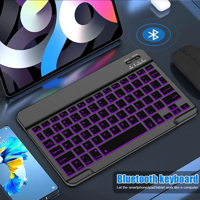 Alt view image 11 of 14 - Backlit Bluetooth keyboard for Phone, Tablet, iPad Air, Pro, Mini, A16, M2, M3, Galaxy, ChromeBook, MackBook, Wireless Travel Keyboard for Computers - Rechargable, Lightweight, Slim, Easy to Carry