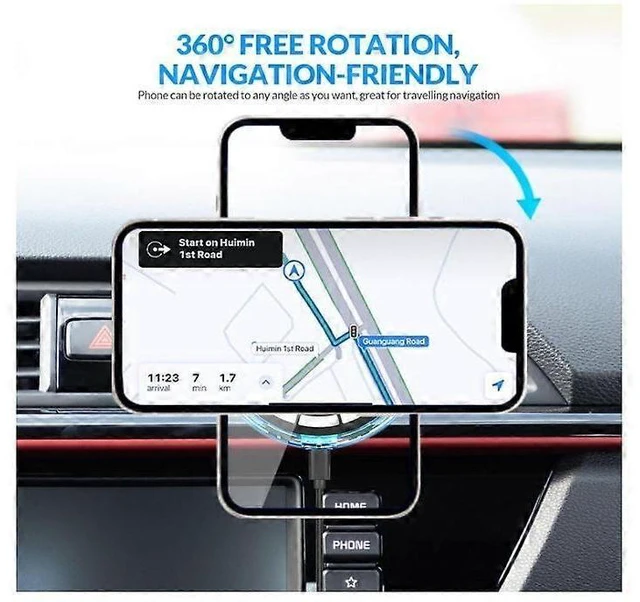 Alt view image 10 of 10 - Ecocleanpath Upgraded Wireless Magnetic Car Charger for iPhone 15/14/13/12 Series, Auto-Alignment & 10W Fast Charging (Black)
