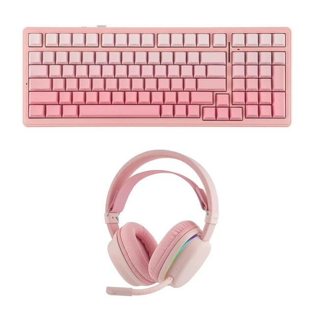Alt view image 2 of 2 - Aula F99 96% Creamy Gasket Mechanical Keyboard with Aula G7 Gaming Headset