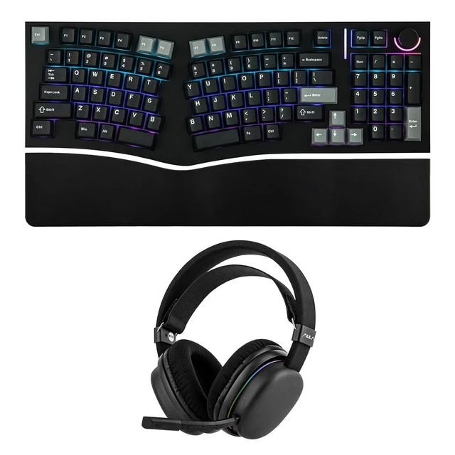 Alt view image 2 of 2 - Feker Alice98 Ergonomic 98 Keys Custom Mechanical Keyboard with Aula G7 Gaming Headset