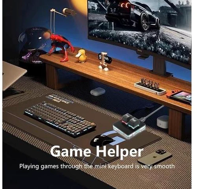 Alt view image 13 of 14 - USB Mini 2 Key Keypad 2-Key Copy Paste Keyboard OSU Keypad HotSwap One Handed Mechanical Gaming Keyboard with USB Cable for Accounting Working or Rhythm Games