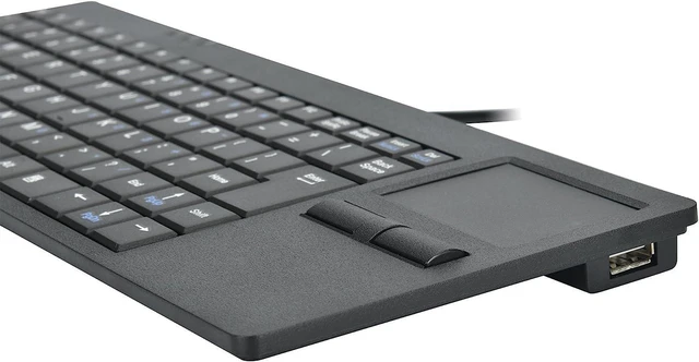 Alt view image 12 of 14 - MCSaite Wired Silm Keyboard with Touchpad - Portable Scissors Foot Structure - USB Port with 1 Hubs Fit with Professional or Industrial Use for Computer Laptop Mac Notebook