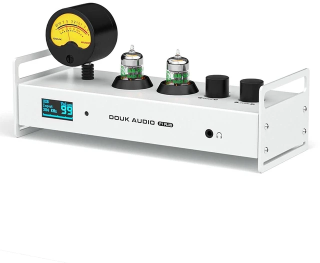 Alt view image 8 of 14 - Tube Preamp DAC: Bluetooth 5.1 LDAC Headphone Amp w/VU Meter USB Coax Optical Input for Amplifiers, Home HiFi Systems (P1 Plus)