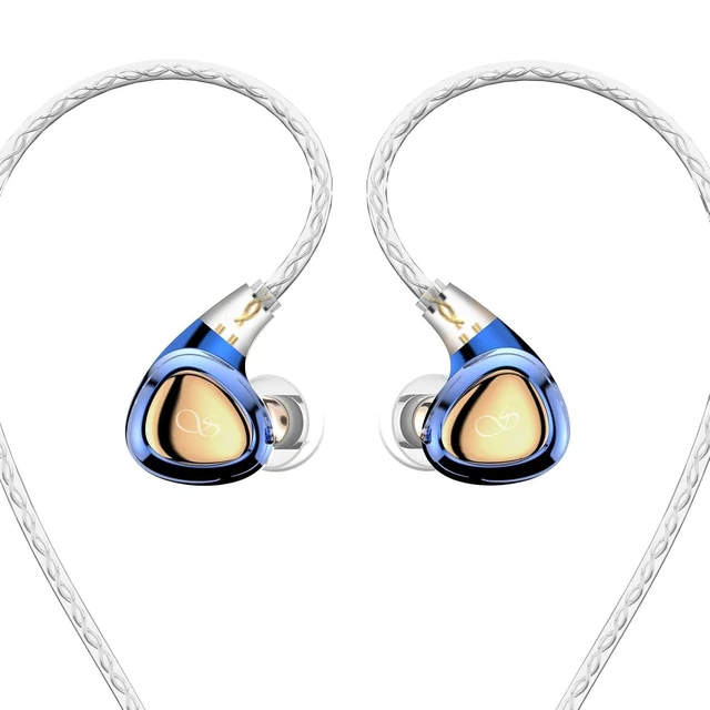 Alt view image 8 of 14 - SONO in-Ear Headphones Wired Earbuds, in Ear Monitor Hi-Res 2DD+1BA IEMs, Triple Dynamic Hybrid Lossless Earphones, 2 pin 0.78mm, 3.5mm Plug, Two Pair Replaceable Tunning Nozzles-Blue