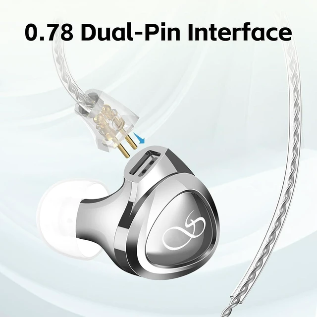 Alt view image 13 of 14 - SONO in-Ear Headphones Wired Earbuds, in Ear Monitor Hi-Res 2DD+1BA IEMs, Triple Dynamic Hybrid Lossless Earphones, 2 pin 0.78mm, 3.5mm Plug, Two Pair Replaceable Tunning Nozzles-Blue