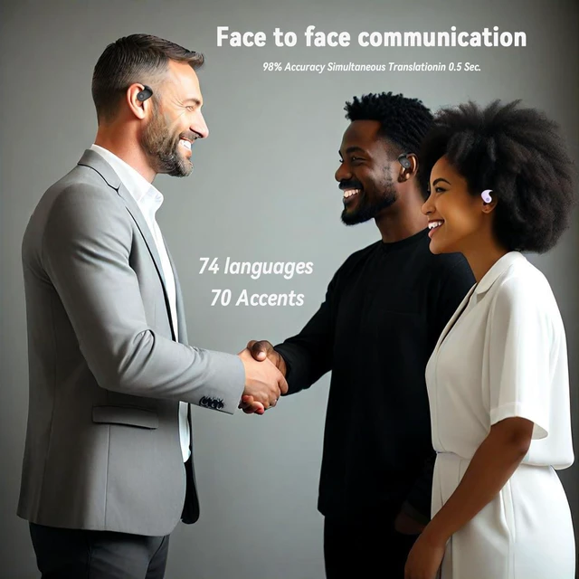 Alt view image 7 of 10 - Xmenha Ai Translation Earbuds Real Time 144 Languages Translator Earbuds Real Time Translating Ai Headphones Language Translation AudíFonos Traductores Traductor De Ingles EspañOl