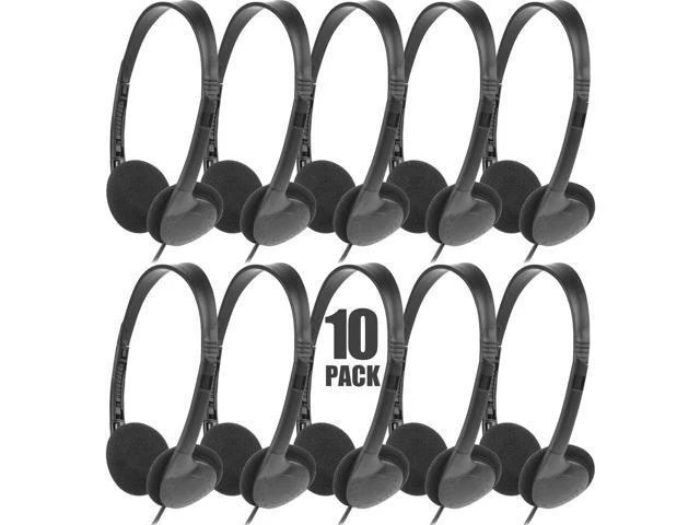 Alt view image 8 of 14 - Classroom Headphones Bulk 10 Pack for Kids School Wholesale Class Set Durable Earphones for Students Children Toddler Teens Boys Girls and Adult (LS04 10 Black)