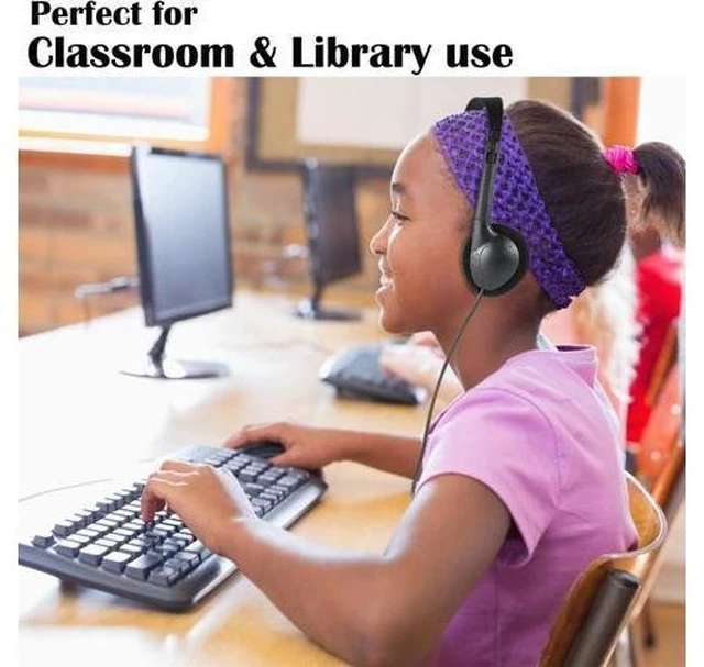 Alt view image 11 of 14 - Classroom Headphones Bulk 10 Pack for Kids School Wholesale Class Set Durable Earphones for Students Children Toddler Teens Boys Girls and Adult (LS04 10 Black)