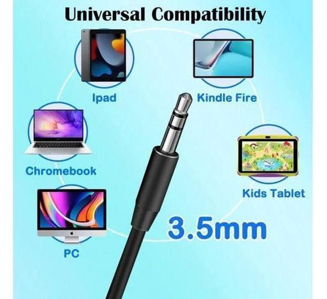 Alt view image 13 of 14 - Classroom Headphones Bulk 10 Pack for Kids School Wholesale Class Set Durable Earphones for Students Children Toddler Teens Boys Girls and Adult (LS04 10 Black)