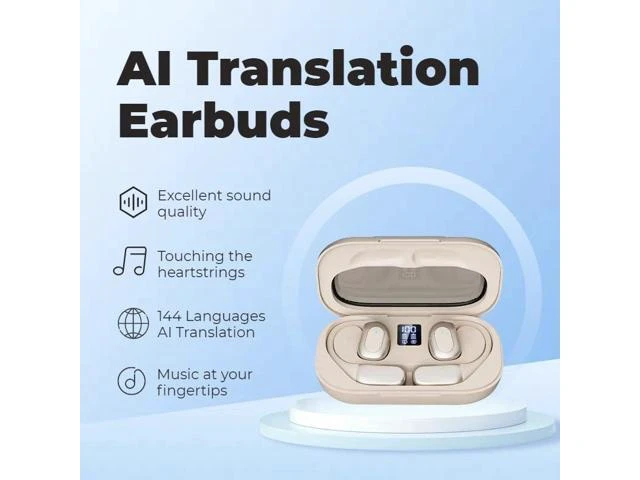 Alt view image 9 of 10 - AI Translator Earbuds, OWS Real-Time 3-in-1 Translation Earbuds 144 Languages & Accents, Translating Earbuds Real Time for Travel Business Learning, Translator Device Headphones (Milky White)