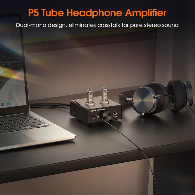 Alt view image 9 of 14 - P5 Mini Tube Headphone Amplifier: 4.4mm Balanced & 6.35mm Output Preamp for Hi-Fi Desktop StudioDual-Mono DesignOp-Amp Tube RollingAdjustable Gain 16-600