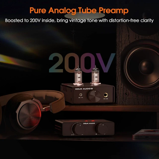 Alt view image 10 of 14 - P5 Mini Tube Headphone Amplifier: 4.4mm Balanced & 6.35mm Output Preamp for Hi-Fi Desktop StudioDual-Mono DesignOp-Amp Tube RollingAdjustable Gain 16-600