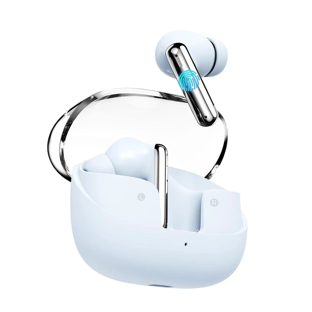 Alt view image 8 of 14 - MTW60 Wireless Earbuds Bluetooth 5.3, 34H Playtime HiFi Earbuds with Noise Cancelling Mic, 13mm Dynamic Driver, IPX4 Waterproof Sports Earphones, Type-C Charging Case Headphones - Blue