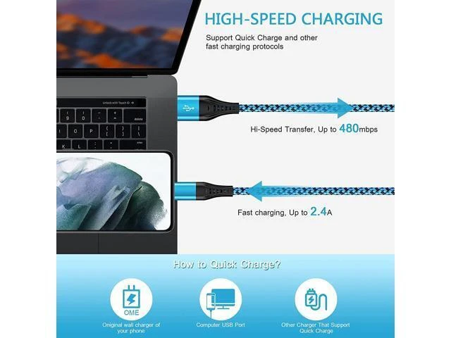 Alt view image 10 of 14 - Type C Charger Fast Charging Power Cord 5Pack 6FT Android USB C Charging Cable Braided Phone Charger for Samsung Galaxy S21 S20 A02S A12 A32 A42 A52 A11 Moto G Stylus/G Power/G Play G7 LG Stylo 6 5 4