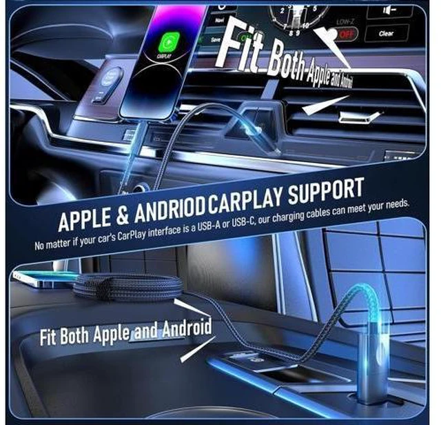 Alt view image 13 of 14 - 4 in 1 Charging Cable 240W USB to USB C Cable 10 ft 2 Pack Fast Charging Multi Charger Cord with Type C/USB A/L Port for iPhone 16/15 /14 Series MacBook iPad Pixel Switch PS5 Tablet and More