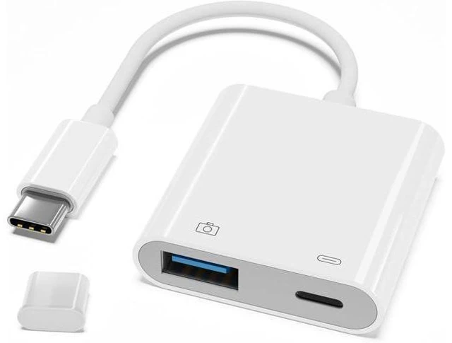 Alt view image 8 of 14 - USB C to USB Camera Adapter with 30W PD Charging Port OTG Cable Compatible with for iPhone 17/16/15 iPad Android Phone Tablet USB 3.0 Female for Flash Drives Keyboards Mice and More