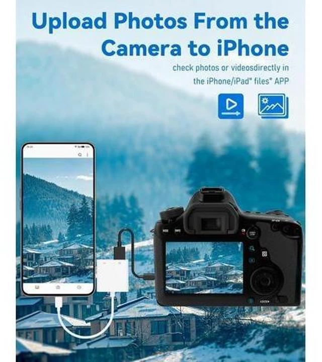 Alt view image 13 of 14 - USB C to USB Camera Adapter with 30W PD Charging Port OTG Cable Compatible with for iPhone 17/16/15 iPad Android Phone Tablet USB 3.0 Female for Flash Drives Keyboards Mice and More