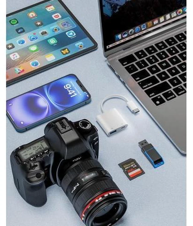 Alt view image 14 of 14 - USB C to USB Camera Adapter with 30W PD Charging Port OTG Cable Compatible with for iPhone 17/16/15 iPad Android Phone Tablet USB 3.0 Female for Flash Drives Keyboards Mice and More