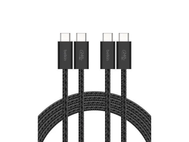 Alt view image 8 of 14 - USB C to USB C Cable ?2-Pack 6.6ft 240W - Type C Charger iPhone Charger Cord Soft Braided Flexible for iPhone 17 Galaxy S25 Pixel 10 MacBook Chromebook iPad Pro Switch C Black