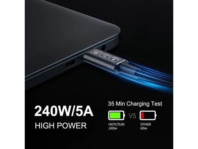 Alt view image 12 of 14 - USB-C Cable - 4K Video & Power 3.2 Gen 2 20Gbps 240W PD Fast Charging 6.6FT Black
