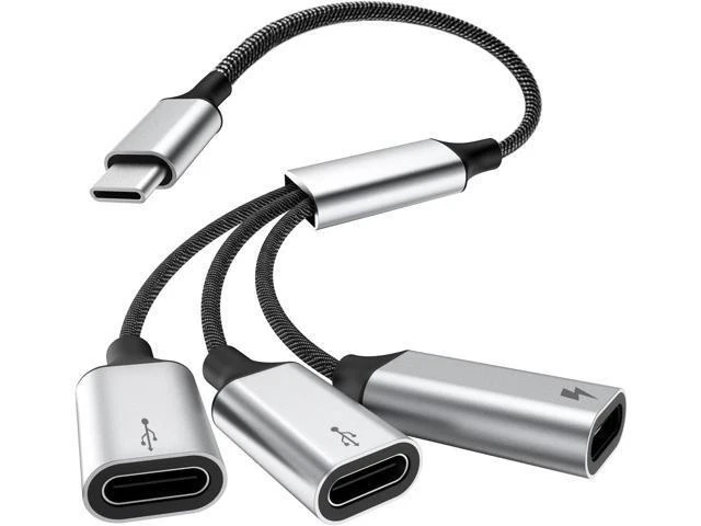 Alt view image 8 of 14 - USB C Splitter Cable USB C Male to 3 USB C Female Adapter with Fast Charging Data Transfer 3 in 1 OTG Type C Cord Converter for iPhone 15/15 Pro/15 Pro Max/15 Plus iPad Pro/Air Mac