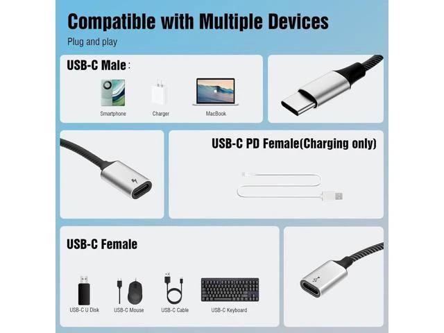 Alt view image 12 of 14 - USB C Splitter Cable USB C Male to 3 USB C Female Adapter with Fast Charging Data Transfer 3 in 1 OTG Type C Cord Converter for iPhone 15/15 Pro/15 Pro Max/15 Plus iPad Pro/Air Mac