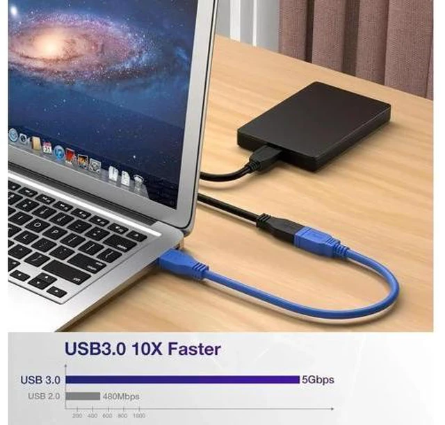 Alt view image 12 of 14 - Short USB 3.0 Extension Cable USB-A Extender Male to Female 5Gbps (1FT,2-Pack)