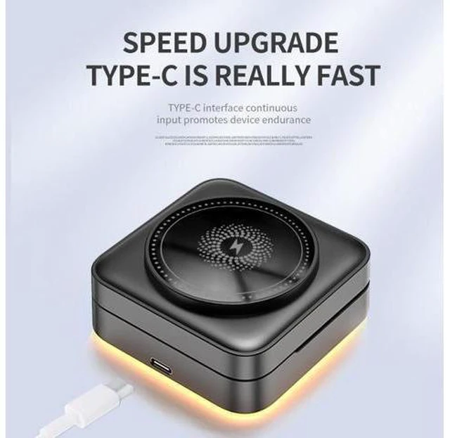 Alt view image 8 of 10 - 3 in 1 Wireless Charger 15W Foldable Wireless Magnetic Charger Station with Night Lamp for Phone Watch and Earphone White