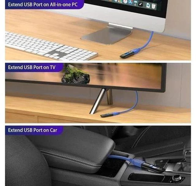 Alt view image 14 of 14 - Short USB 3.0 Extension Cable USB-A Extender Male to Female 5Gbps (1FT,2-Pack)