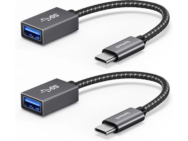 Alt view image 8 of 14 - USB C to USB Adapter 2 Pack USB C to USB 3 10Gbps Type C Thunderbolt 3 to USB Female Adapter OTG Cable Compatible with iPhone 17/16/15 Pro Max iPad mini 6 MacBook Pro/Air Space Gray