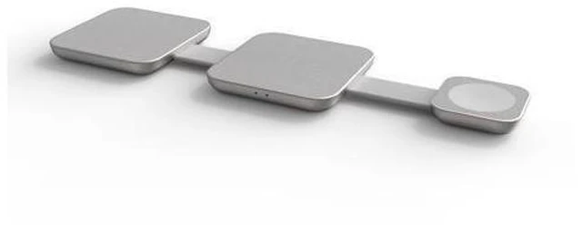 Alt view image 13 of 13 - Design Multi Function Charging Adapter 3-in-1 15W Fast Charging Foldable Magnetic Wireless Charger Stand