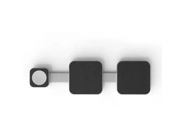 Alt view image 9 of 11 - Design Multi Function Charging Adapter 3-in-1 15W Fast Charging Foldable Magnetic Wireless Charger Stand Black
