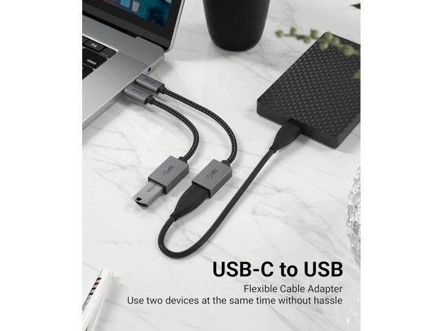 Alt view image 9 of 14 - USB C to USB Adapter 2 Pack USB C to USB 3 10Gbps Type C Thunderbolt 3 to USB Female Adapter OTG Cable Compatible with iPhone 17/16/15 Pro Max iPad mini 6 MacBook Pro/Air Space Gray