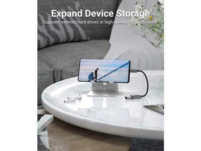 Alt view image 14 of 14 - USB C to USB Adapter 2 Pack USB C to USB 3 10Gbps Type C Thunderbolt 3 to USB Female Adapter OTG Cable Compatible with iPhone 17/16/15 Pro Max iPad mini 6 MacBook Pro/Air Space Gray