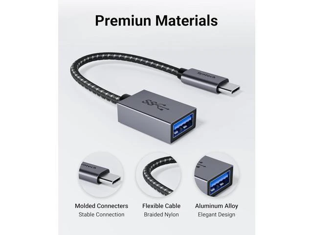 Alt view image 11 of 14 - USB C to USB Adapter 2 Pack USB C to USB 3 10Gbps Type C Thunderbolt 3 to USB Female Adapter OTG Cable Compatible with iPhone 17/16/15 Pro Max iPad mini 6 MacBook Pro/Air Space Gray