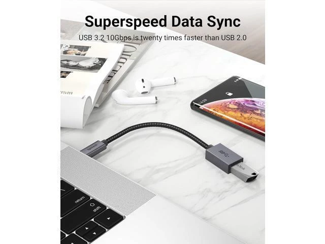 Alt view image 10 of 14 - USB C to USB Adapter 2 Pack USB C to USB 3 10Gbps Type C Thunderbolt 3 to USB Female Adapter OTG Cable Compatible with iPhone 17/16/15 Pro Max iPad mini 6 MacBook Pro/Air Space Gray