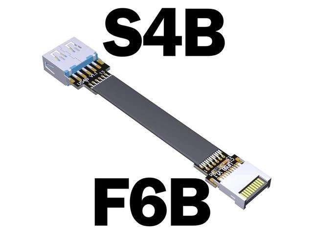 Alt view image 2 of 2 - ADT USB 3.1 Gen2 Extension Cable Type-E Male to USB-A Female Screw Fixing Hole for PC Chassis Built-in USB Device Adapter Cord(F6B-S4B)(25cm)