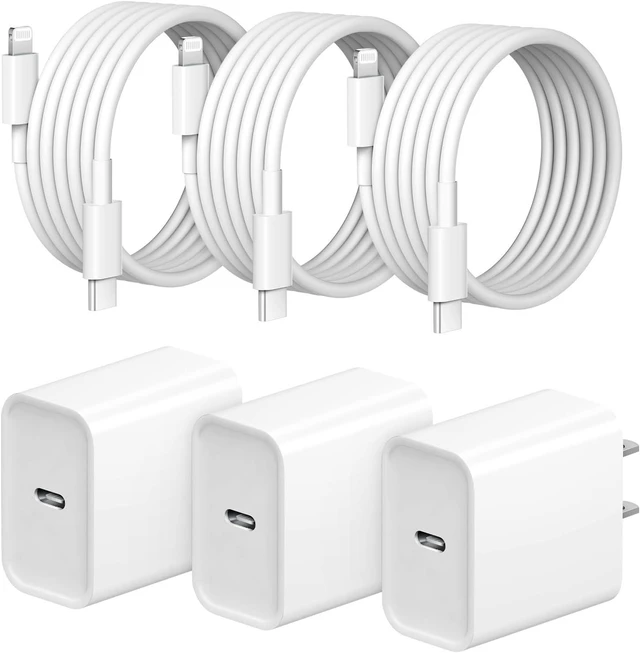 Alt view image 8 of 14 - iPhone Fast Charger 3+3Pack 20W USB C Wall Charger with 6FT Fast Charging Cable Compatible with iPhone 14/13/12/11/Pro/Pro Max