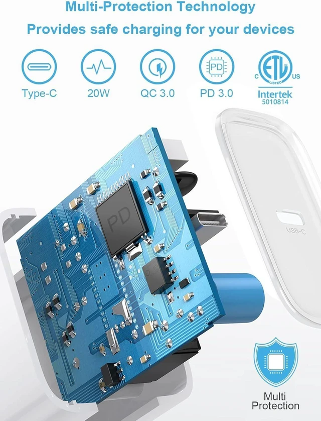 Alt view image 10 of 14 - iPhone Fast Charger 3+3Pack 20W USB C Wall Charger with 6FT Fast Charging Cable Compatible with iPhone 14/13/12/11/Pro/Pro Max
