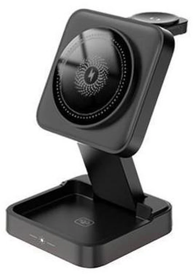 Alt view image 13 of 13 - 3 in 1 Wireless Charger 15W Foldable Wireless Magnetic Charger Station with Night Lamp for Phone Watch and Earphone