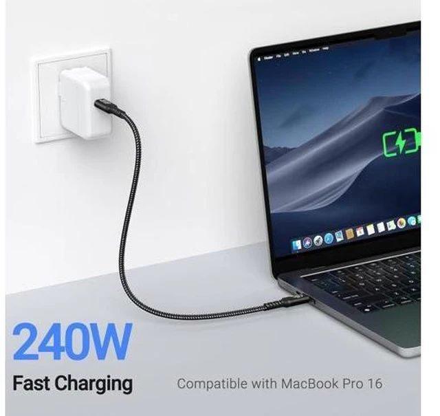 Alt view image 8 of 10 - USB 4 Data Cable(1.5FT 2packs) 40Gbps Data Transfer 8K Video and USB C to USB C 240W Charging Compatible with iPhone 15/Pro/Plus/Pro Max Galaxy Thunderbolt 4/3 Cable and USB-C
